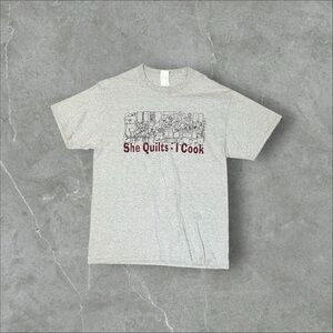 She Quilts I Cook T-Shirt